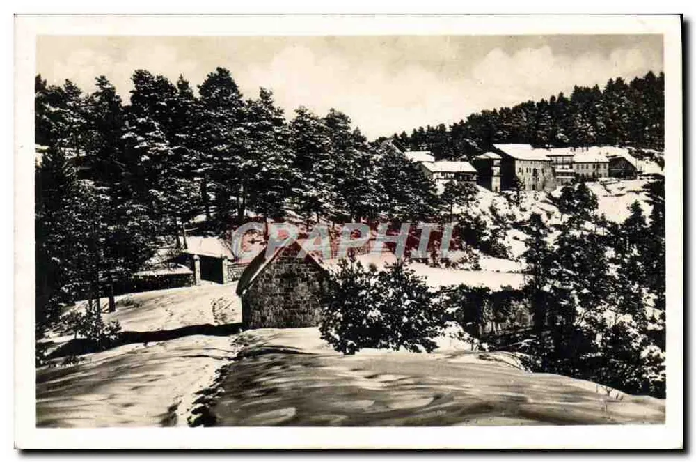 Peira-Cava — Vista invernal do restaurante e dos edifícios — Graphthl - Frente