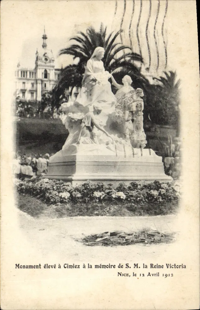 Denkmal in Cimiez zur Erinnerung an Ihre Majestät Königin Victoria — Nice, 12. April 1912 - Vorderseite