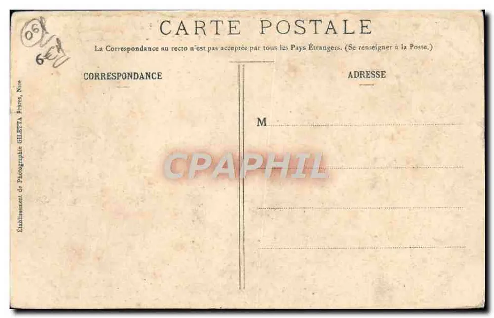 Nice - Plate-forme du Château — vue de la Côte d'Azur, édition Gilletta, phot. Nice, n°3 - Achterkant