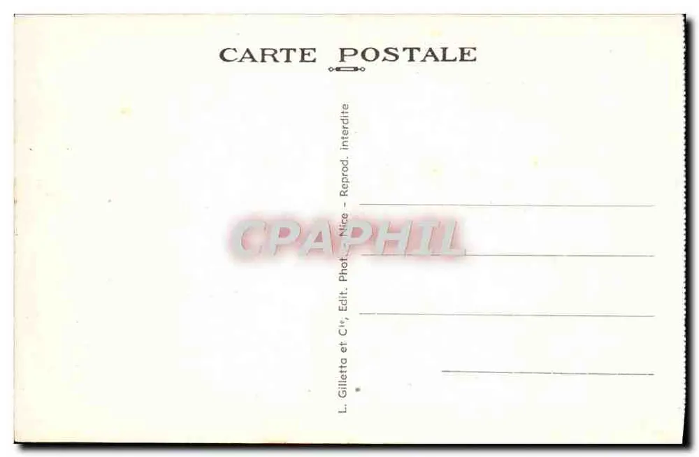 NICE — A Velha Cidade — L. Gilletta e Cie, Nice - Verso