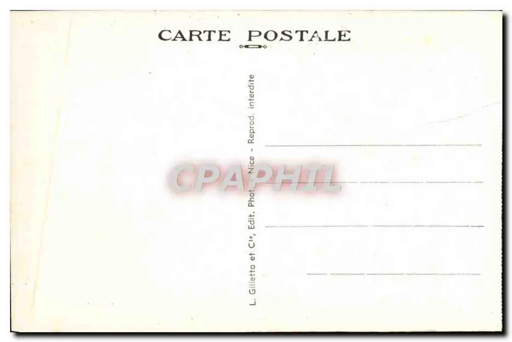 Nice — Promenade dos Ingleses — L. Gilletto e Cie, Nice - Verso