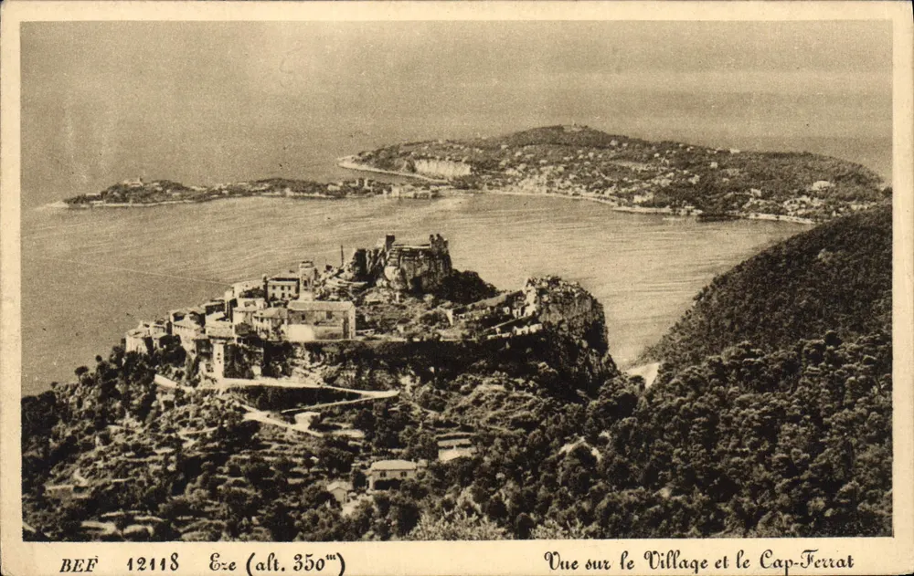 Ansicht des Dorfes und des Cap-Ferrat — Eze (Höhe 350m) — BEF 12118 - Vorderseite