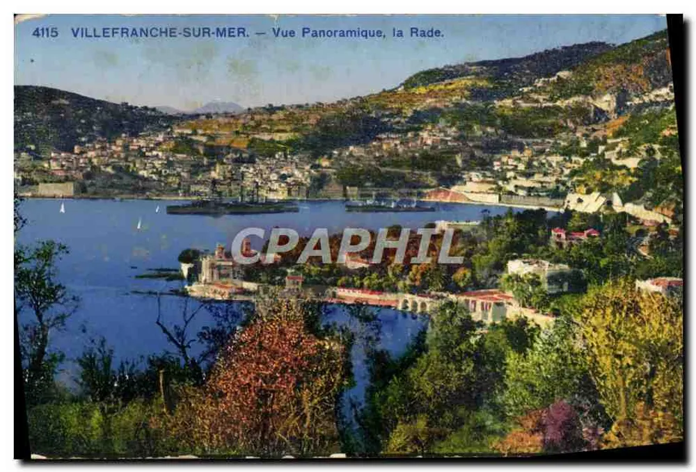 Villefranche-sur-Mer — Panoramablick, der Hafen — Verlag A.D.T.A. Nr. 4115 - Vorderseite