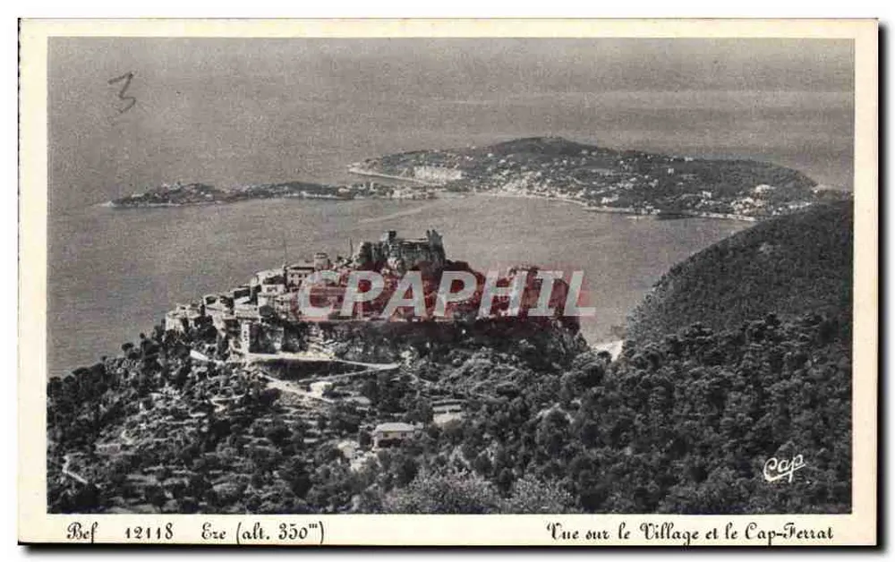Ansicht des Dorfes und des Cap-Ferrat — Bef 12118 (Höhe 350m) — Les Hellèses Éditions, Nice - Vorderseite
