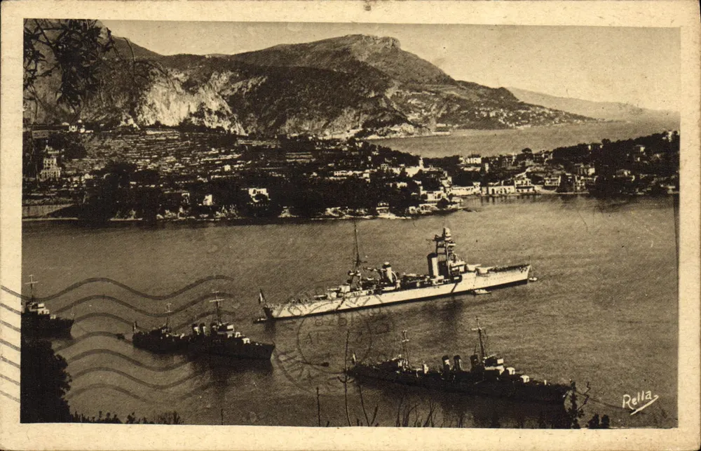 Hafen von Villefranche und Tête de Chien — Sammlung Rella — Verlag Rella, Nr. 127 - Vorderseite