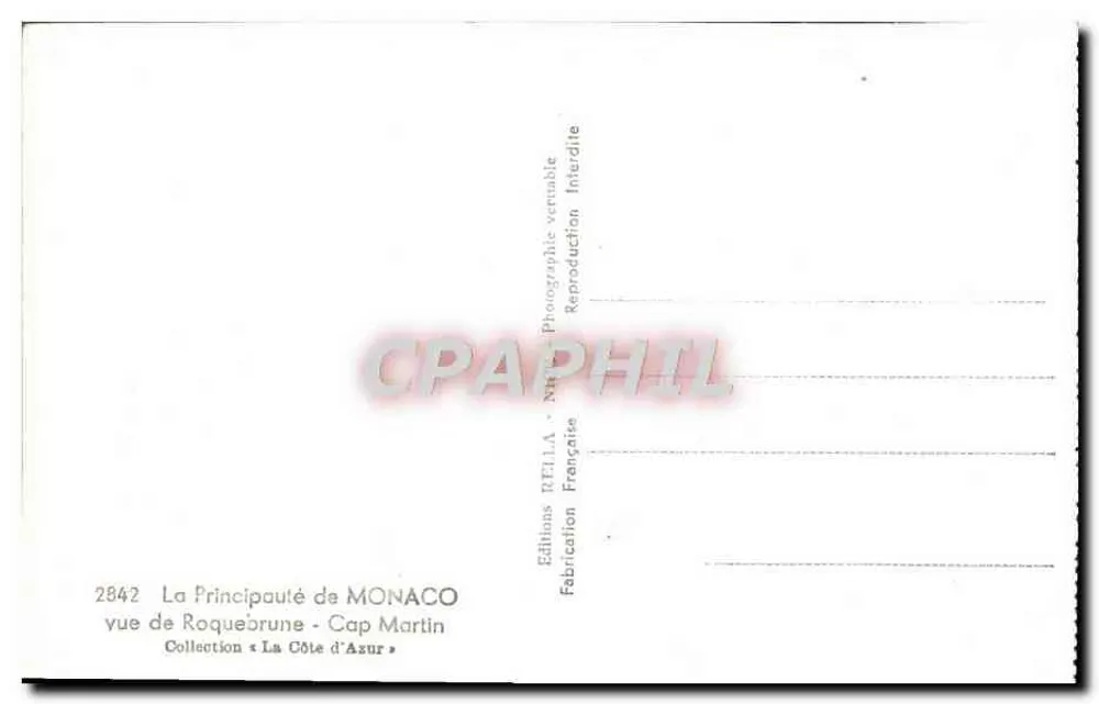 Ansicht von Roquebrune - Cap Martin — Das Fürstentum MONACO — Éditions RTII.A - Rückseite