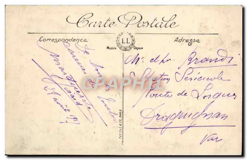 Cap Brun — Rochers de Sainte-Marguerite — LL - Verso