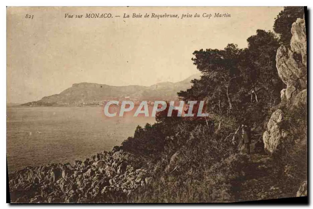 Ausblick auf MONACO — La Baie de Roquebrune, aufgenommen vom Cap Martin - Vorderseite