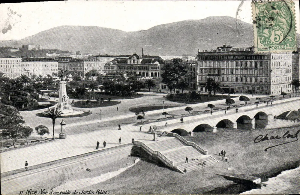 Nice — Ogólny widok ogrodu publicznego — AQUA-PHOTO L.V. & Cie, nr 31 - Awers