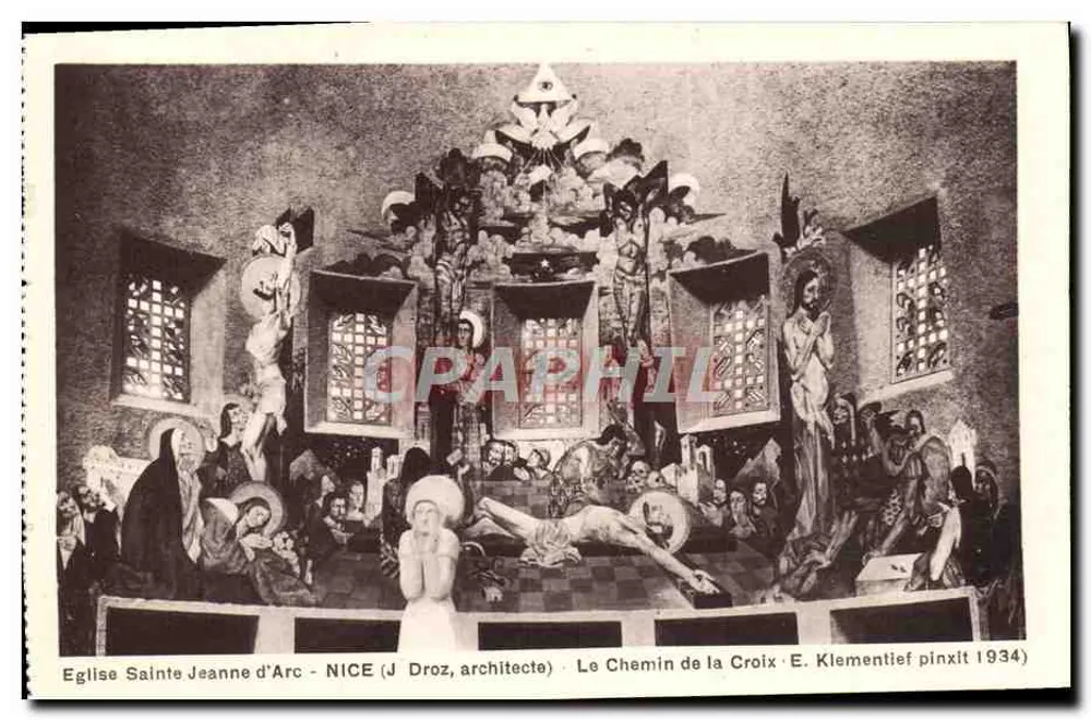 Kirche Sainte Jeanne d'Arc - Nice - Der Weg des Kreuzes - E. Klementief pinxit 1934 - Vorderseite