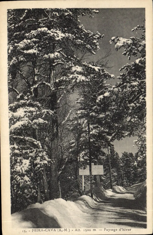 Peïra-Cava (A.M.) — Paisagem de inverno — Alt. 1500 m — Edição Calviera - Frente