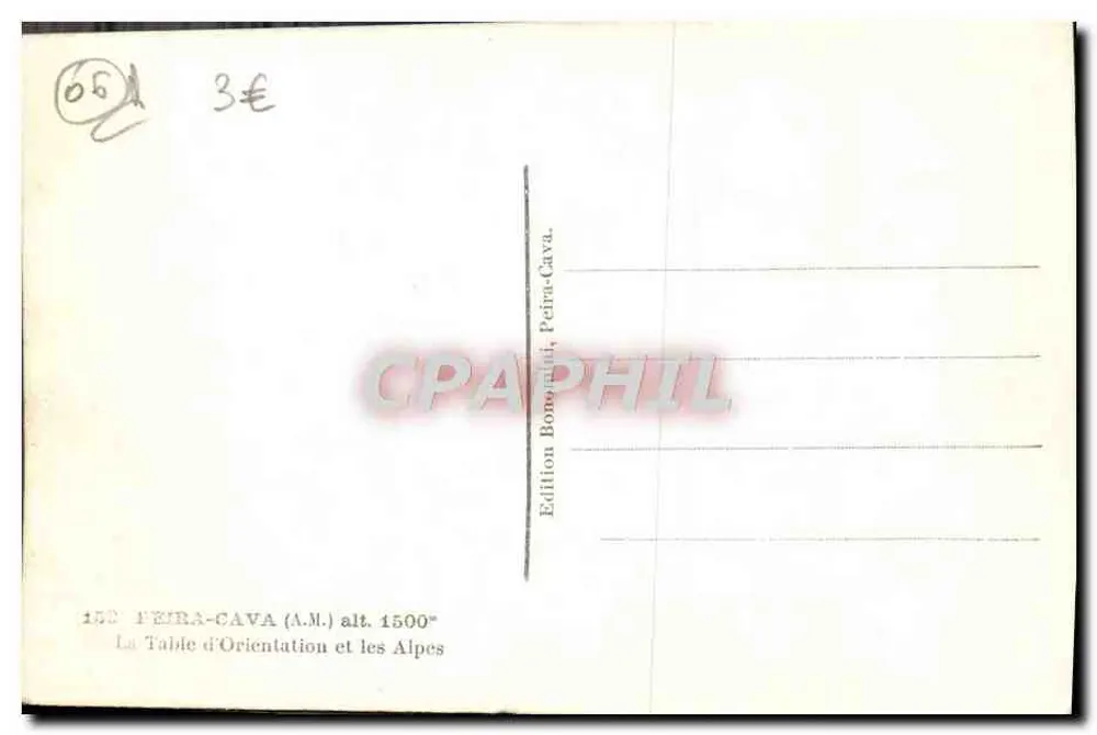 Peïra-Cava (A.M.) — Orientierungstafel — Edition Borenni, Peïra-Cava - Rückseite