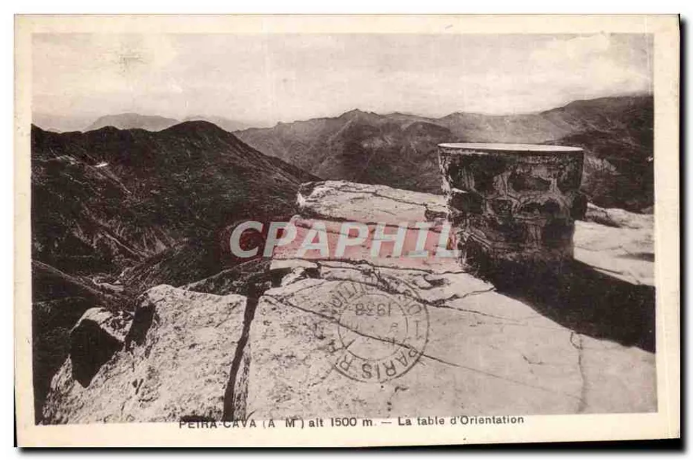 Peïra-Cava (A M') alt 1500 m — A mesa de Orientaion - Frente