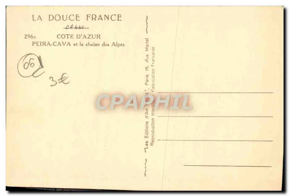 Côte d'Azur — Peira-Cava und die Alpenkette — Editions La Douce France, n°2968 - Rückseite