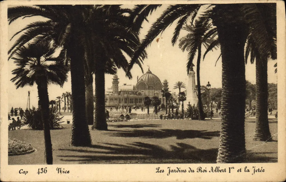 Les Jardins du Roi Albert Ier et la Jetée — vue depuis les palmiers, éditeur Cap 436, Nice - Vorderseite