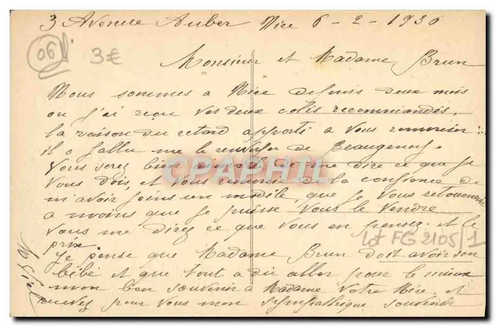Nice — Das Palast der Mole und die Gärten des Königs Albert I. - Rückseite