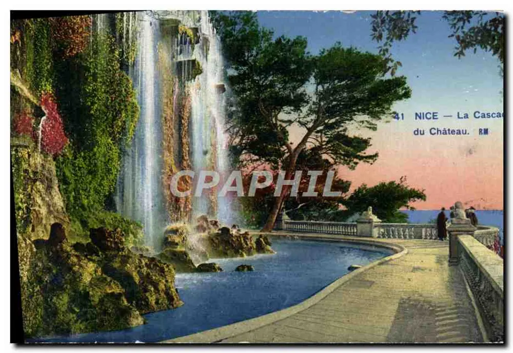 Nice — A Casca do Castelo — Munier Fot. - Editor de Arte, 19 Rue Marcelle, Nice - Frente