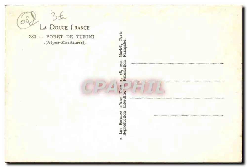 Floresta de Turini — Alpes-Maritimes — La Douce France - Verso