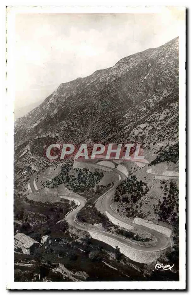 Estrada sinuosa na montanha — Peira-Cava (A.M.) — Compier (Savoie) - Frente