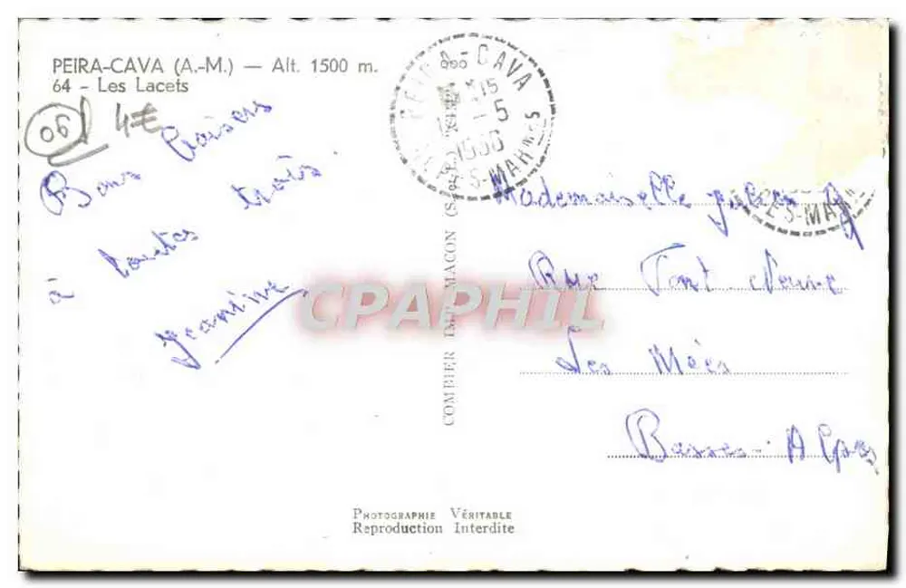 Estrada sinuosa na montanha — Peira-Cava (A.M.) — Compier (Savoie) - Verso
