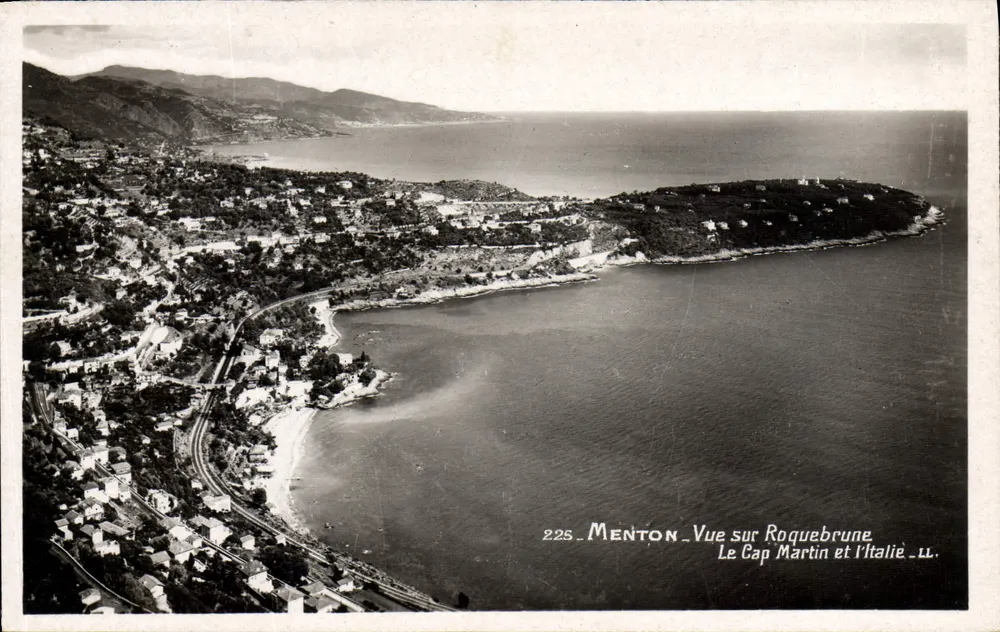 Menton - Ansicht von Roquebrune, Cap Martin und Italien - LL - Vorderseite