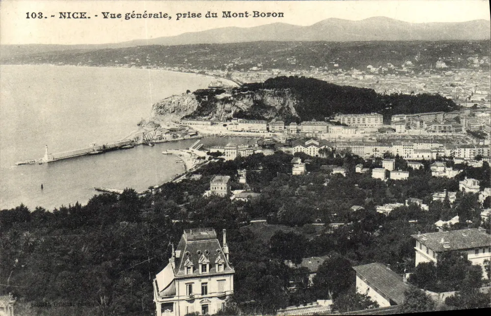 NICE - Vista general, tomada desde el Mont-Boron — edición Gilettà, n° 103 - Anverso