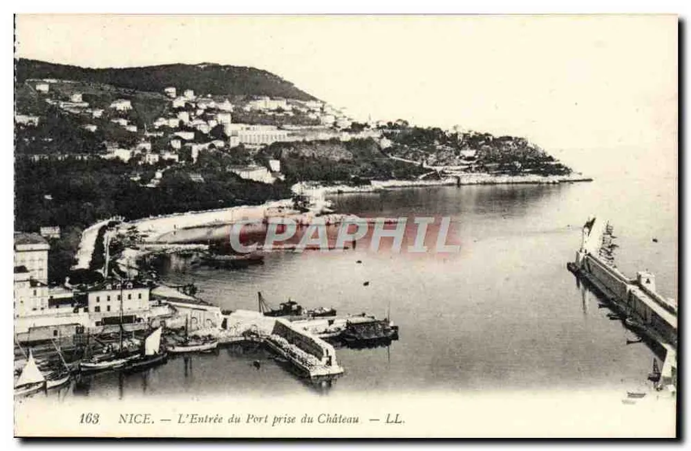 Niza — La Entrada del Puerto visto desde el Castillo — LL. n° 163 - Anverso