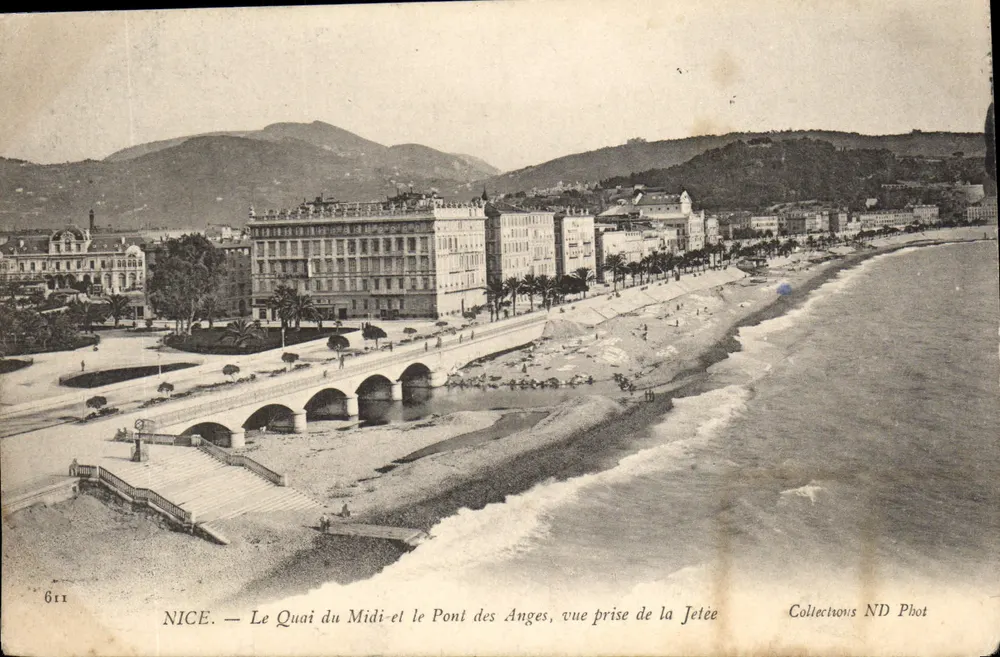 NICE — Der Quai du Midi und der Pont des Anges, Ansicht vom Jetée — Collections ND Phot - Vorderseite