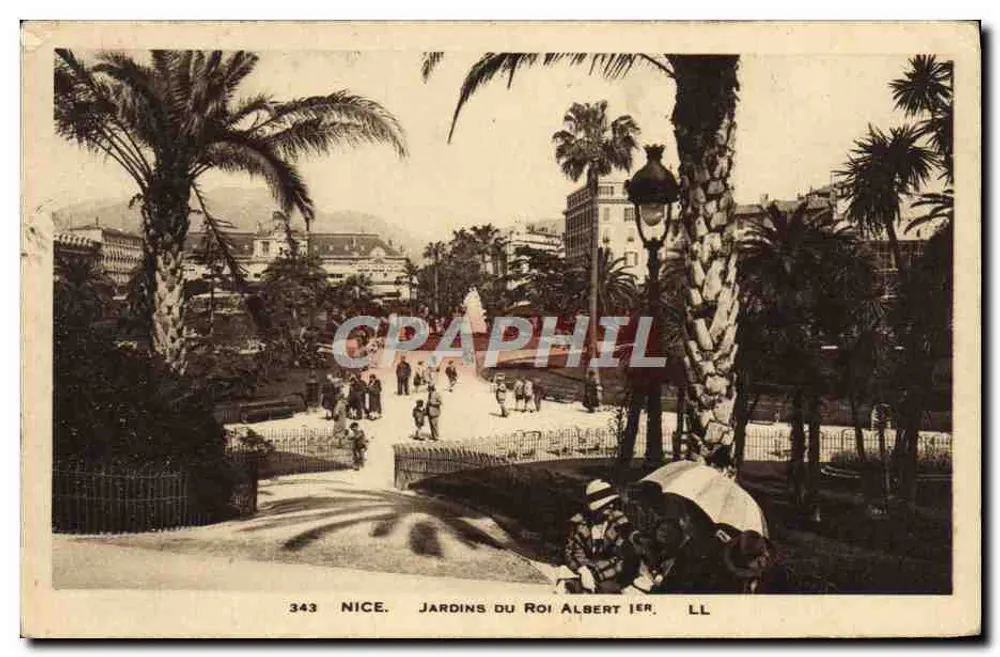 Nice — Jardins do Rei Albert I — LL, n° 343 - Frente
