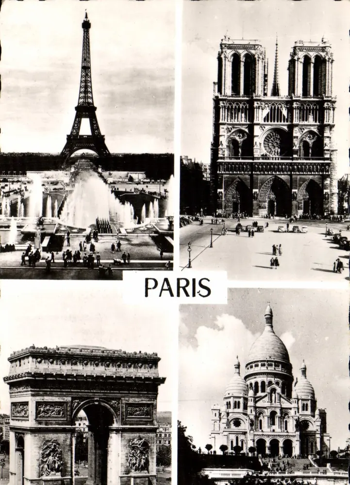 Paris — Eiffelturm, Notre-Dame, Triumphbogen, Sacré-Cœur — Edition Chantal - Vorderseite