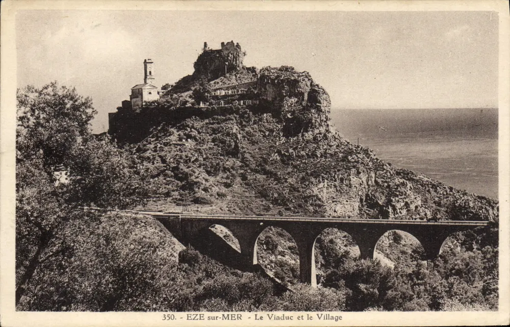 EZE sur-MER - El Viaducto y el Pueblo — Editor: La Cogogne & Filipus Grimaldi, n° 350 - Anverso