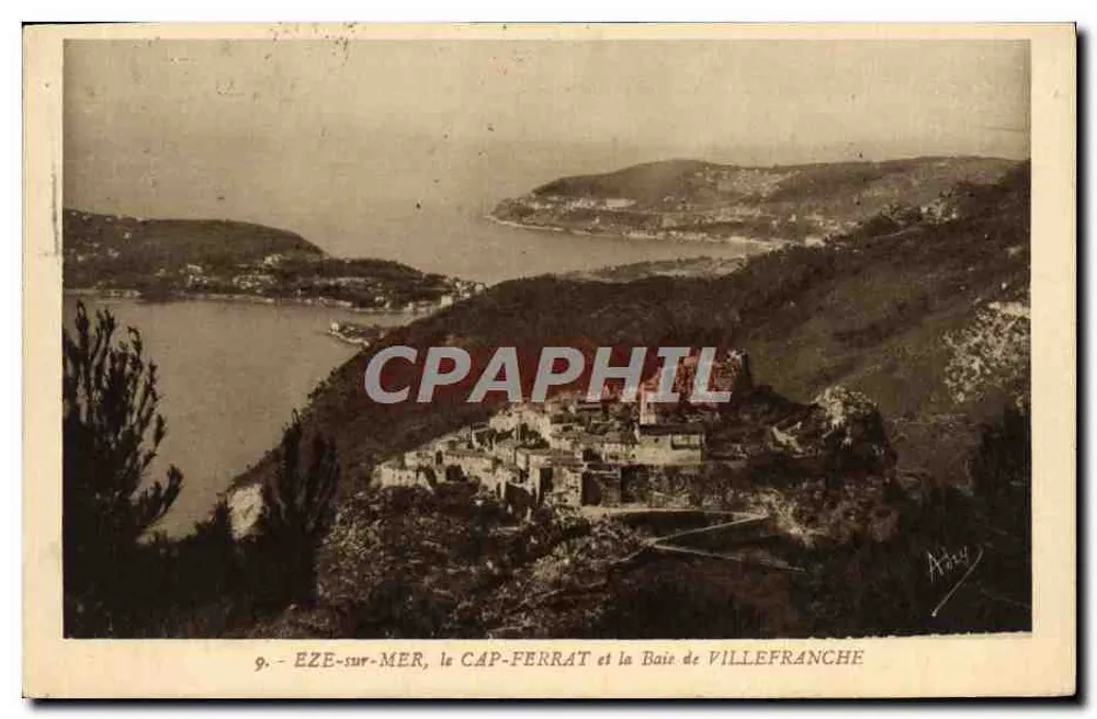 EZE-sur-MER, der CAP-FERRAT und die Bucht von VILLEFRANCHE — Fotograf A. Breger, Paris - Vorderseite