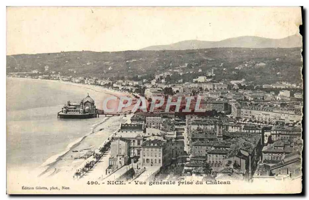 Nizza — Algemene uitzicht genomen vanaf het Kasteel — Uitgave Giletta, fot. Nizza, n° 490 - Voorkant