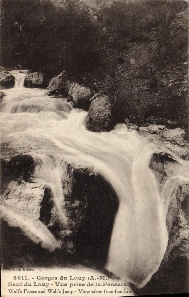 Loup-Gorges — Loup-Fall — Ansicht vom Brückenteil — Giletta-Ausgabe, Nr. 3611 - Vorderseite
