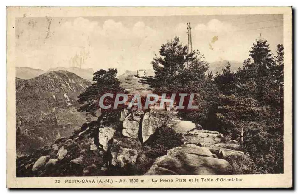 Peïra-Cava (A.-M.) — A Pierre Plate e a Table d'Orientaion — editor desconhecido, n° 20 - Frente