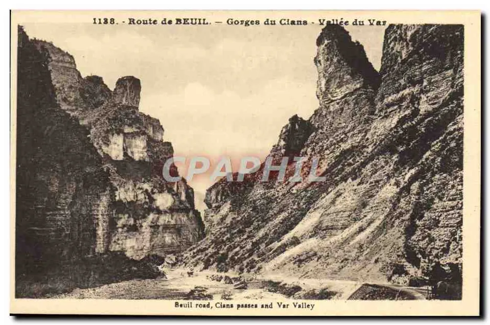 Gorras del Clan - Valle del Var — Ruta de Beuil — n° 1138 — J. Gilletta y Cie, Niza - Anverso