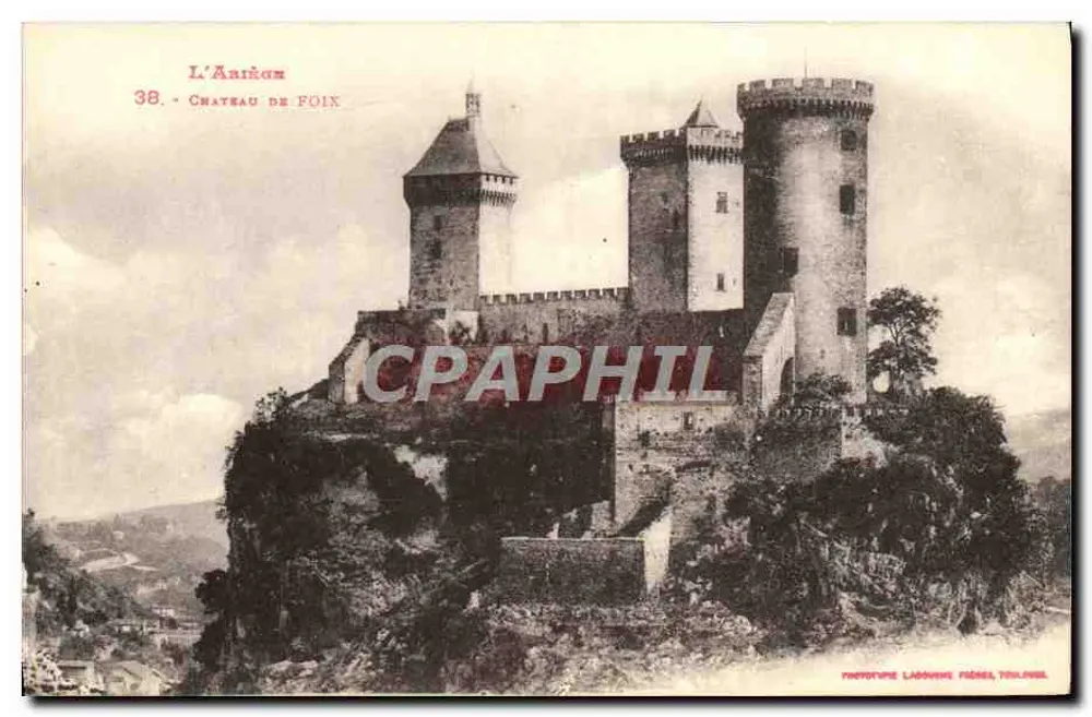 Castelo de Foix — L'Ariège — Phototype Ladvienne Frères, Toulouse - Frente