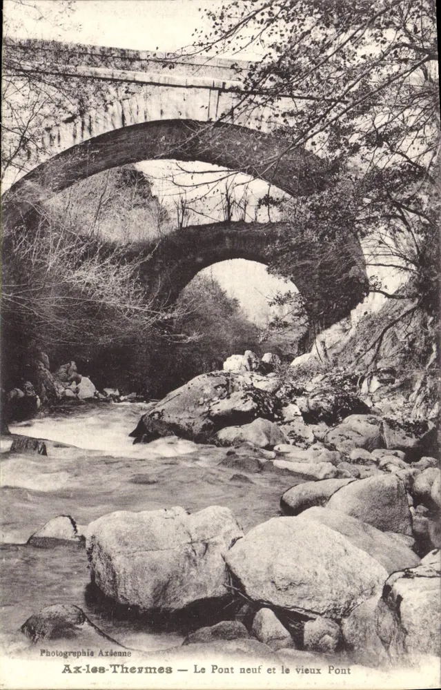 Ax-les-Thermes — Der neue Brücke und der alte Brücke — Photographie Axdenne - Vorderseite