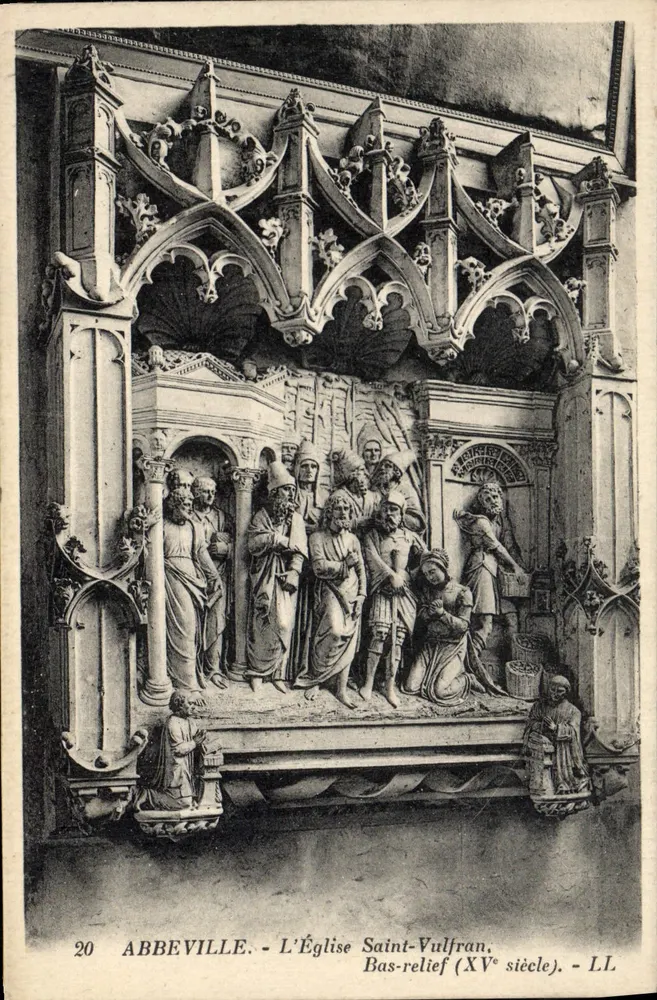 Abbeville - A Igreja de São Vulfrano - Bas-relief (século XV) - L.L. - Frente