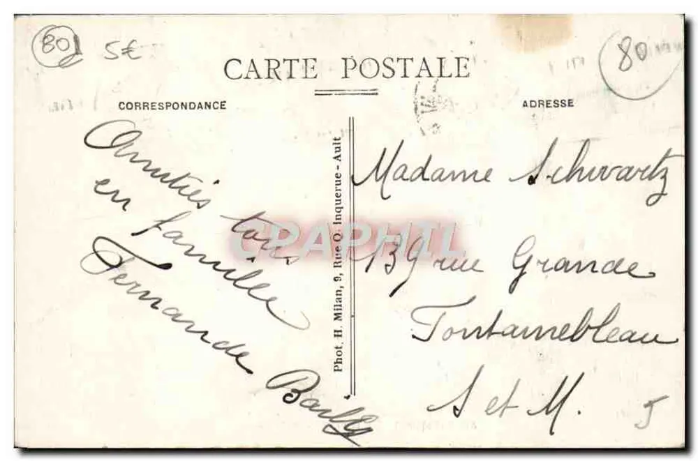 AULT (Somme) — Na Praia com maré baixa — Fot. H. Barby - Verso