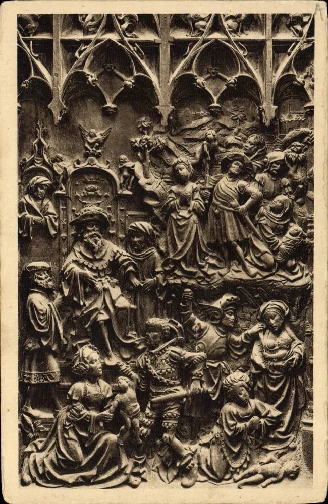 Kathedrale von Amiens — Chorstühle (1508-1519) — Jouée G — Sockel — Verlag B. Régmut, 1901 - Vorderseite