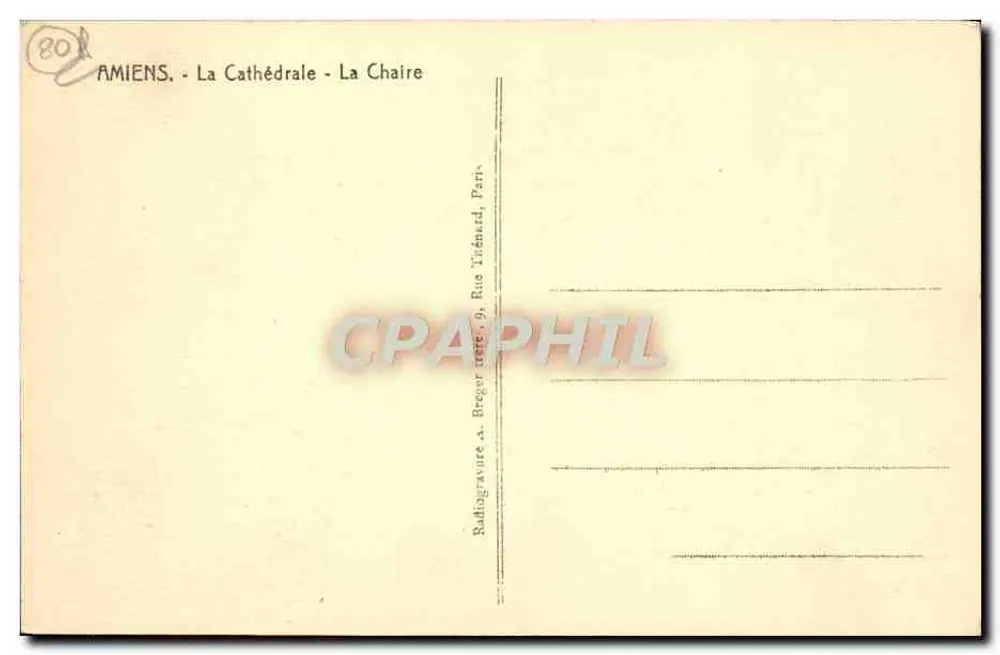 Amiens - A Catedral - A Cátedra — Edição das Novas Galerias - Verso