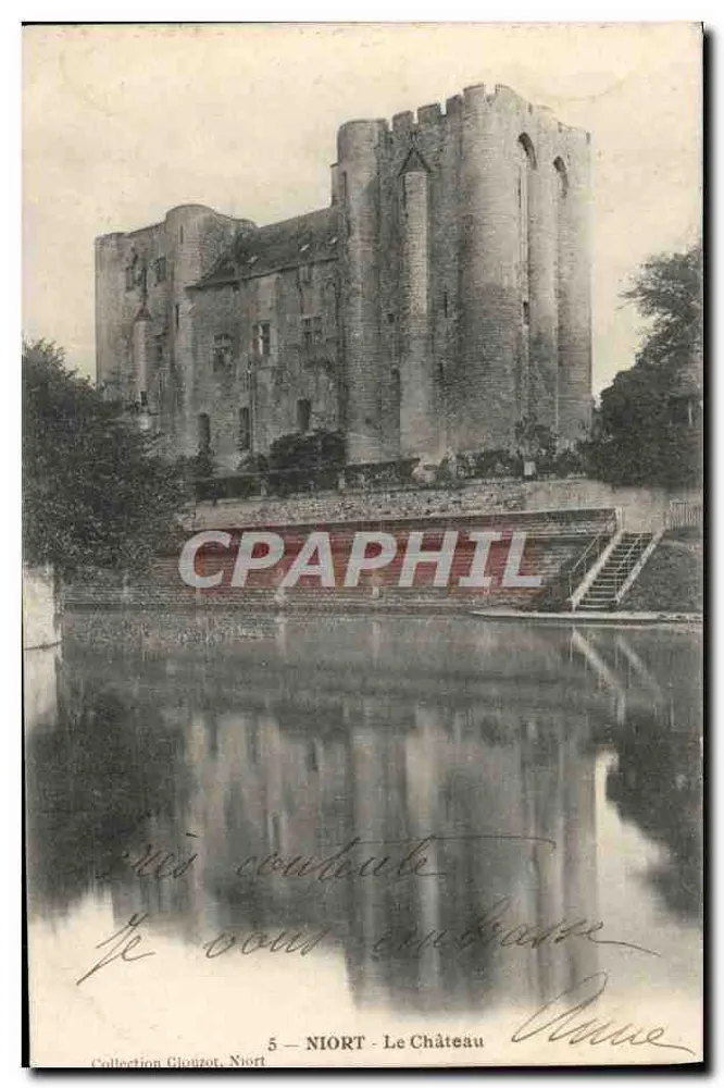 Niort - O Castelo — vista do castelo sobre a água — Coleção Glonzo, Niort - Frente