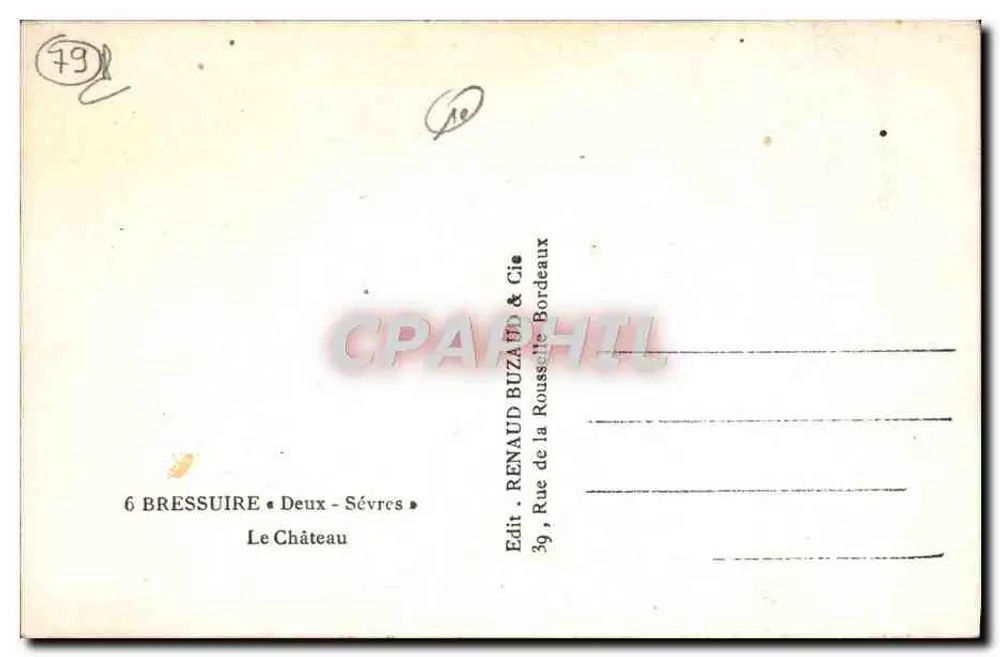 O Castelo - Deux-Sévres — editor Delboy - Verso