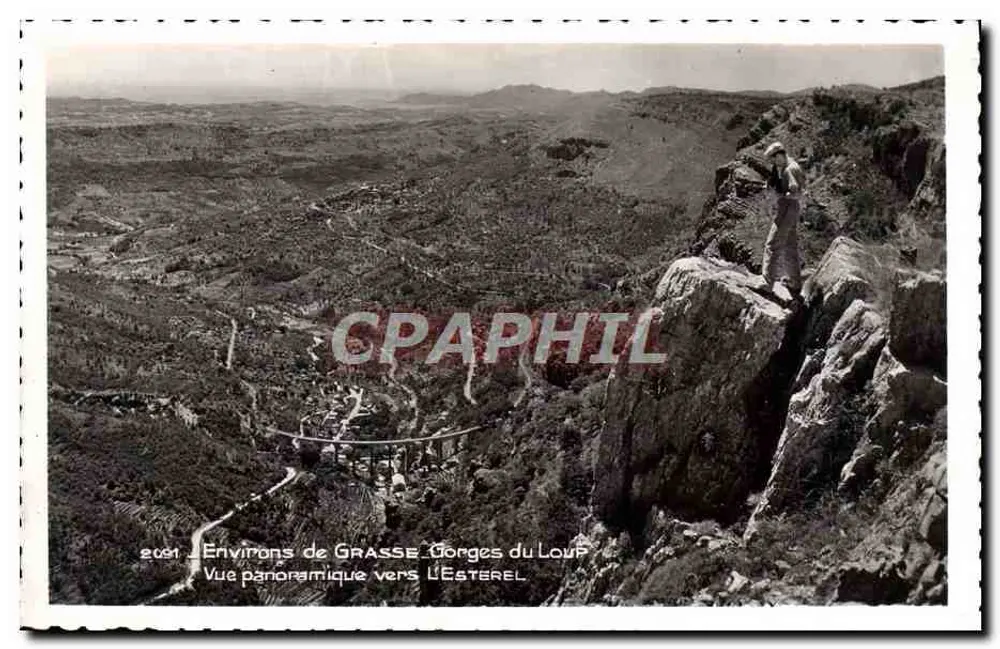 Um Grasse — Gorges du Loup — Panoramablick zum Estérel - Vorderseite