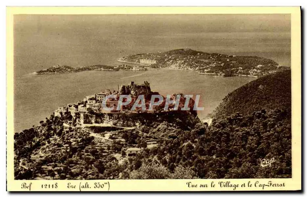 Visão do Village e do Cap-Ferrat — Eze (alt. 350m) — Bef 12118 - Frente