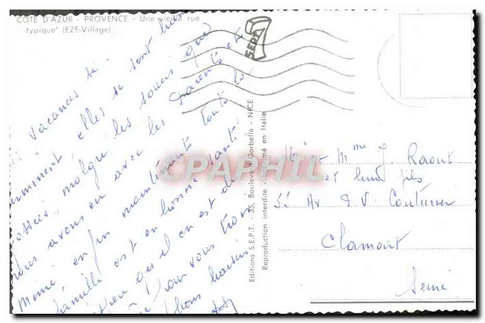 ईज़े - एक पुरानी प्रकार की गली — एडिटर S.E.P.T. - निस - पीछे