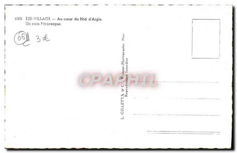 Èze-Village — Im Herzen des Amselhorst — L. Gilletta & Cie - Rückseite