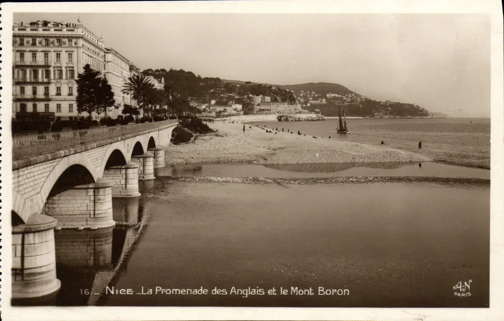 Nice — Die Promenade des Anglais und der Mont Boron — A.N. Paris, n°16 - Vorderseite