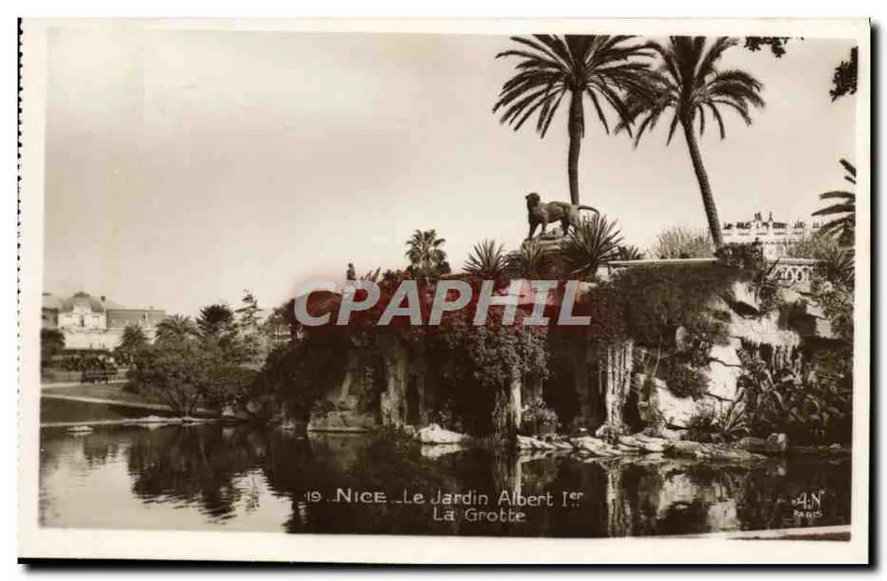 Nice - O Jardim Albert Ier - A Gruta - Frente